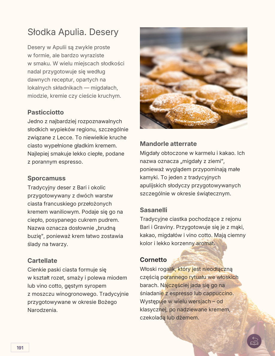 Przykładowa strona: Słodkie smaki Apulii