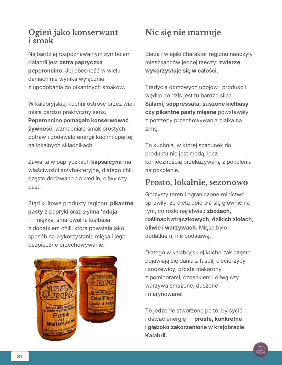 Przykładowa strona: Peperoncino i smaki Kalabrii